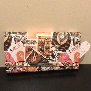 Stamp Print Women's Clutch Organizer Wallet